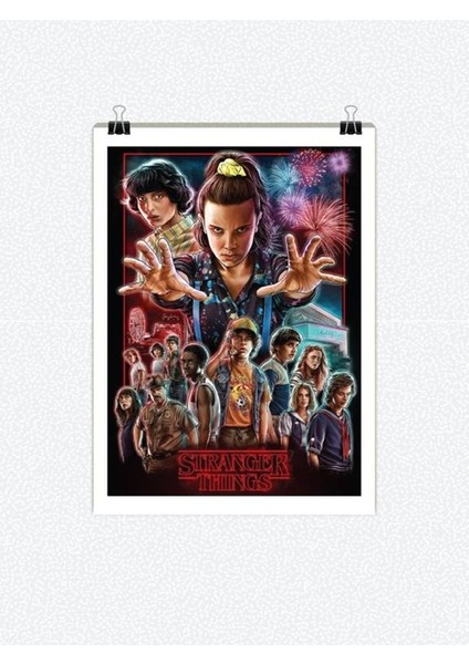 Stranger Things Tasarımlı 24*33 cm 350 Gr. Kuşe Kağıt Poster PYTKPSTR031