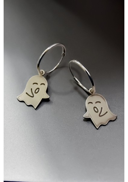 925 Ayar Gümüş Rodyum Kaplam Casper, Sevimli Hayalet Halka Küpe fiyatları