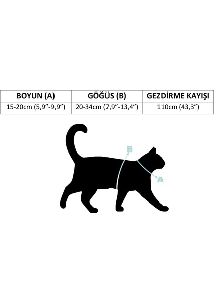 Kedi Göğüs Tasması ve Gezdirme Seti