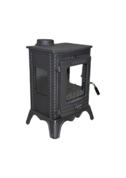 Flame Stove Minör Lux 3 Camlı Pik Döküm Mini Şömine Soba