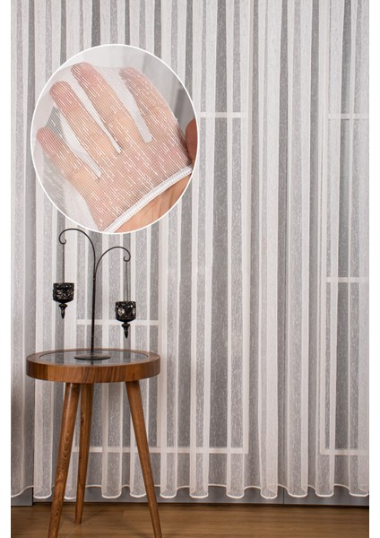 Taç Şantuk Kullanıma Hazır 1/2 Seyrek Pile Tül Perde Tek Kanat - Ekru 100 x 260 cm fiyatları