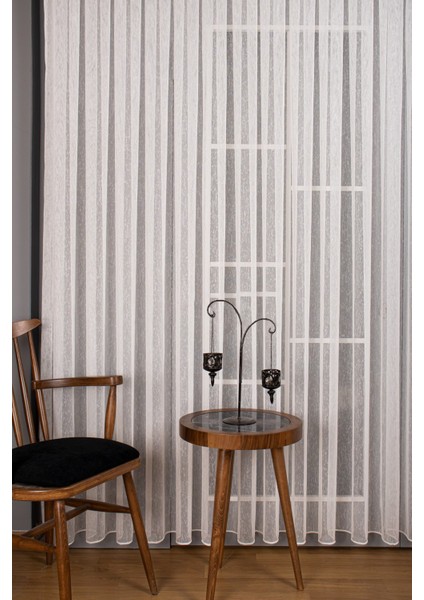Taç Şantuk Kullanıma Hazır 1/2 Seyrek Pile Tül Perde Tek Kanat - Ekru 100 x 260 cm modelleri