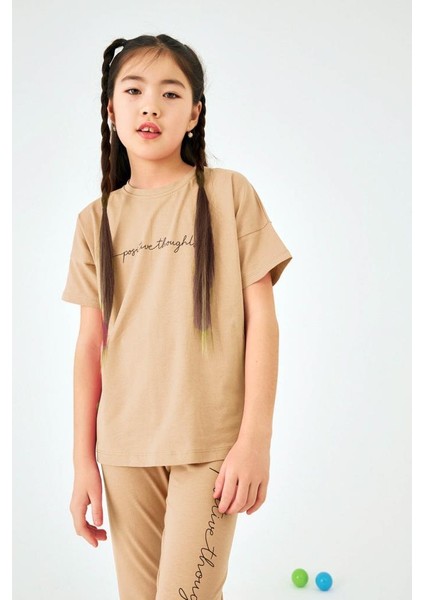 Positive Baskılı Basic Kız Çocuk Taytlı Takım modelleri