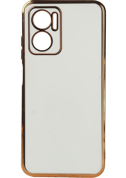 Xiaomi Redmi Note 11E Kılıf Kenarı Gold Renkli Silikon Bark Kapak Kapak
