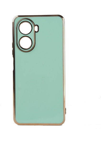 Huawei Nova 10 Se Kılıf Kenarı Gold Renkli Silikon Bark Kapak Kapak