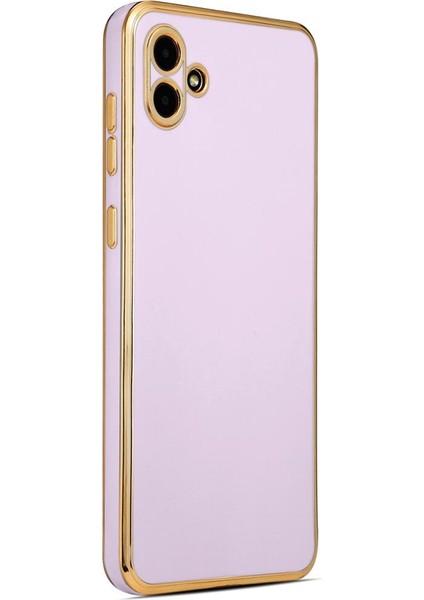 Galaxy A04 Kılıf Kenarı Gold Renkli Silikon Bark Kapak Kapak