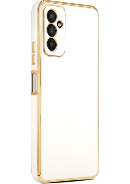 Galaxy M13 Kılıf Kenarı Gold Renkli Silikon Bark Kapak Kapak