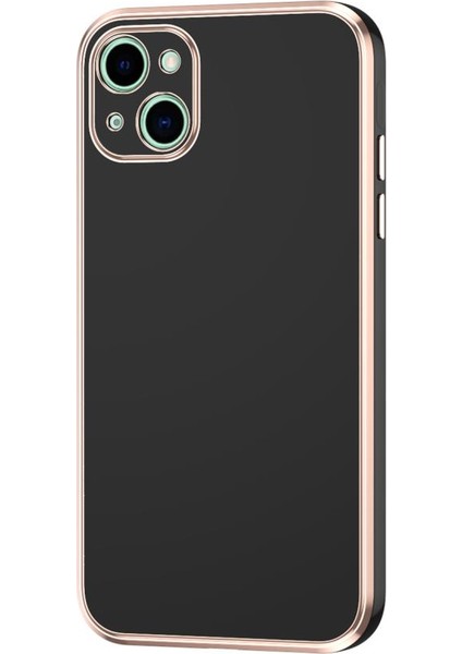 Apple iPhone 14 Kılıf Kenarı Gold Renkli Silikon Bark Kapak Kapak