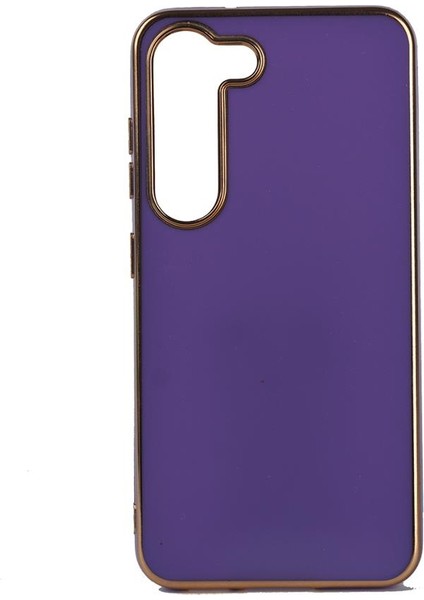 Samsung Galaxy S23 Plus Kılıf Kenarı Gold Renkli Silikon Bark Kapak