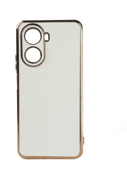 Huawei Nova 10 Se Kılıf Kenarı Gold Renkli Silikon Bark Kapak Kapak