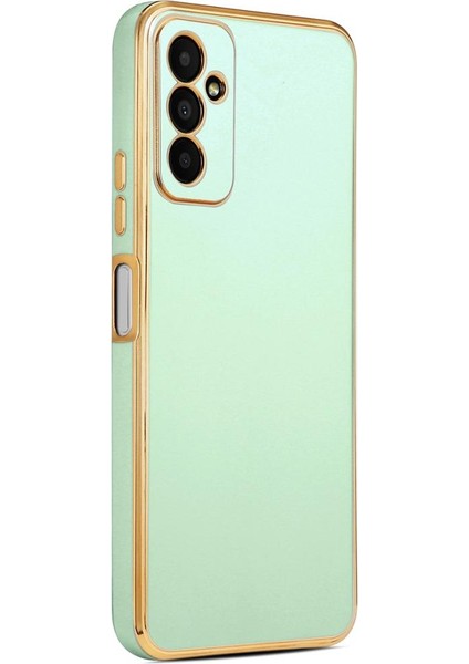 Galaxy M13 Kılıf Kenarı Gold Renkli Silikon Bark Kapak Kapak