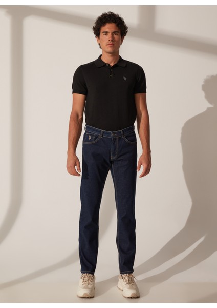 Normal Bel Normal Paça Straight Koyu Mavi Erkek Denim Pantolon Letta-K