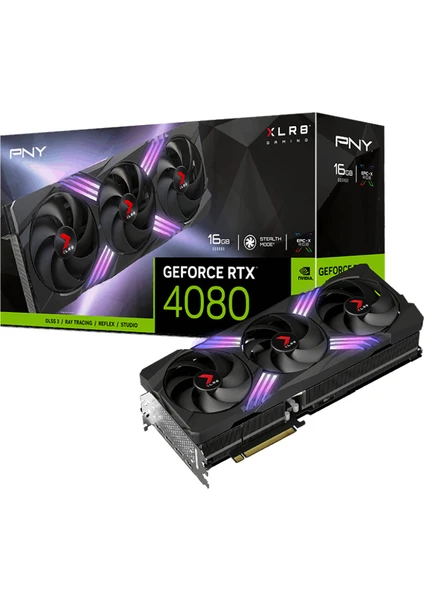 GeForce RTX 4080 16GB XLR8 Oyun VERTO EPIC-X RGB Üçlü Fan DLSS 3 VCG408016TFXXPB1 Ekran Kartı