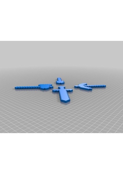 Elmas Minecraft Araçları: Kazma, Balta, Kürek ve Kılıç Plastik Aparat