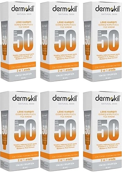 Güneş Koruyucu Yüz Kremi Leke Karşıtı 50 ml x 6 Adet