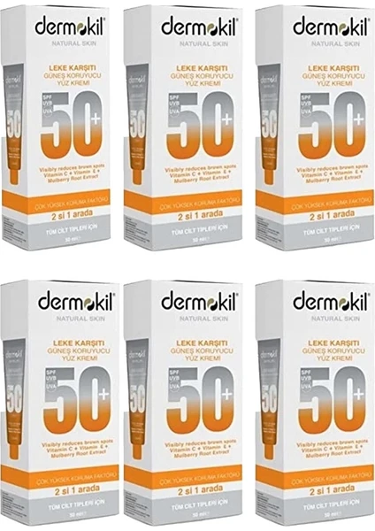 Güneş Koruyucu Yüz Kremi Leke Karşıtı 50 ml x 6 Adet