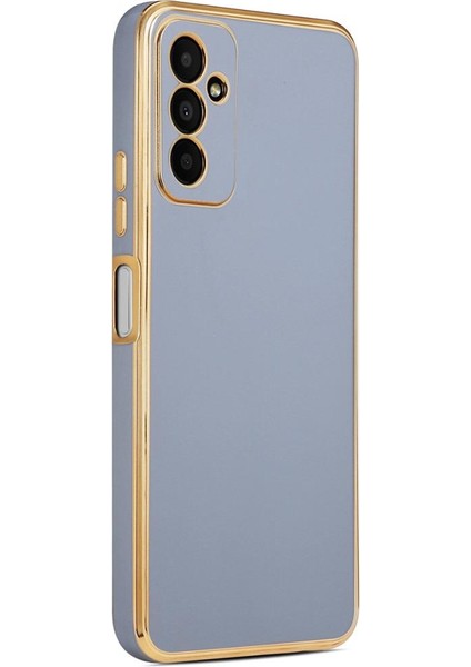Galaxy M13 Kılıf Kenarı Gold Renkli Silikon Bark Kapak Kapak
