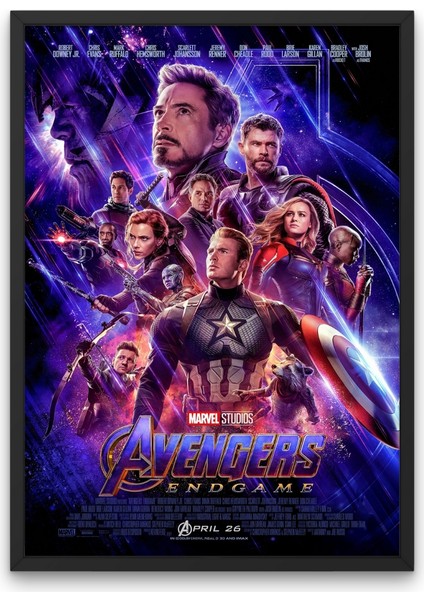 Çerçeveli Avengers Endgame Tablosu & Avengers 4 Tablosu & Yenilmezler 4 Tablosu MLKNKM1