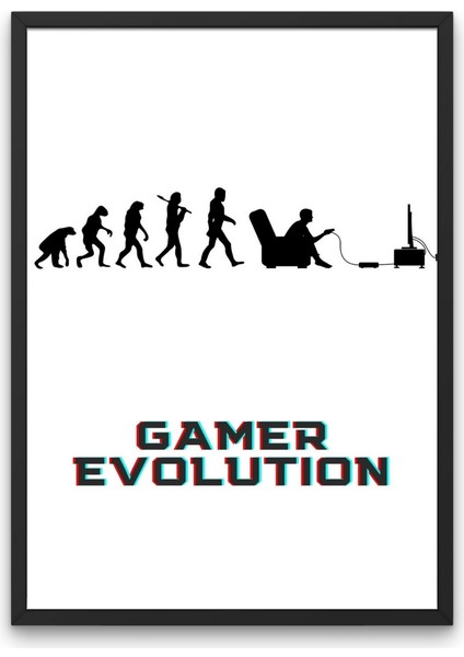 Gamer Evolution Tablosu & Çerçeveli Modern Gamer Tablo GKNKM1