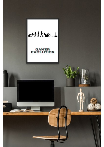 Gamer Evolution Tablosu & Çerçeveli Modern Gamer Tablo GKNKM1