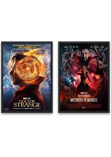 Doctor Strange + Multiverse Of Madness, 2'li Set Çerçeveli Tabloları, Marvel, Dizi Film K.