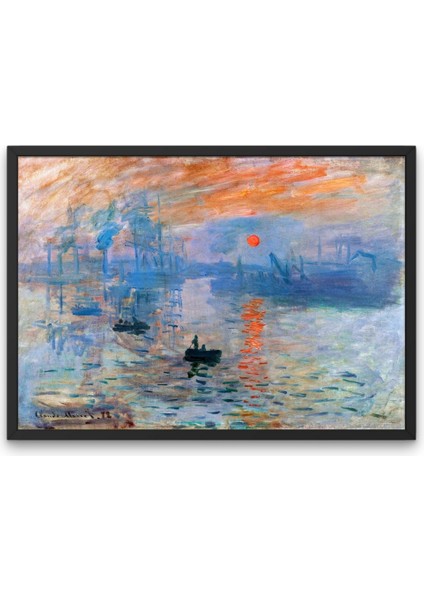 Gün Doğumu Tablosu & Çerçeveli Sanatsal Claude Monet Tablosu STKNKM1