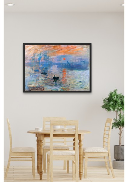 Gün Doğumu Tablosu & Çerçeveli Sanatsal Claude Monet Tablosu STKNKM1