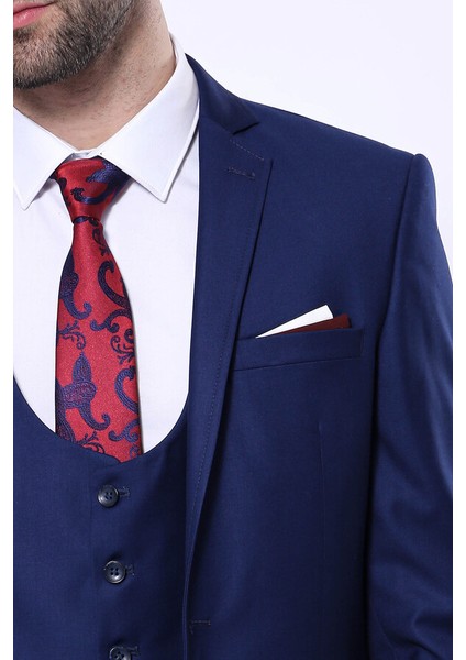 Düz Lacivert Yelekli Takım Elbise Wessi fiyatları