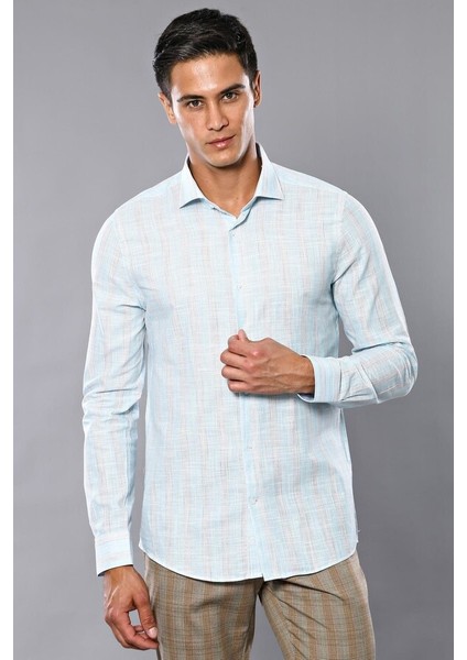 Ekose Desenli Yeşil Slim Fit Gömlek Wessi indirimleri