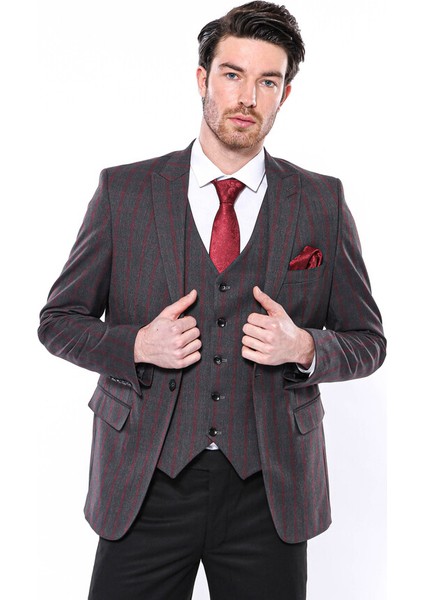 Ekose Füme Slim Fit Erkek Ceket fırsatları