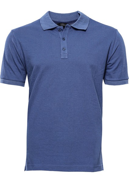 Polo Yaka Oxford Koyu Mavi T-Shirt Wessi