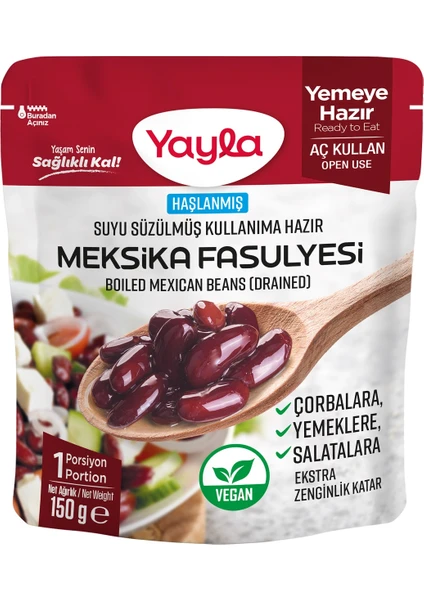 Haşlanmış Suyu Süzülmüş Meksika Fasulyesi 150 g