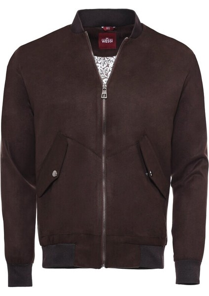 Kahverengi Cepli Süet Bomber Mont modelleri