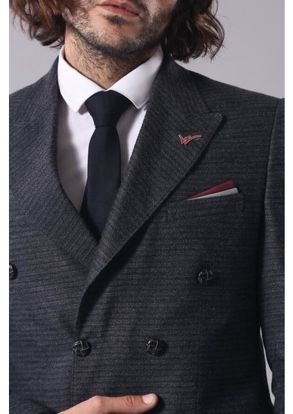 Kruvaze Slimfit Siyah Ceket modelleri