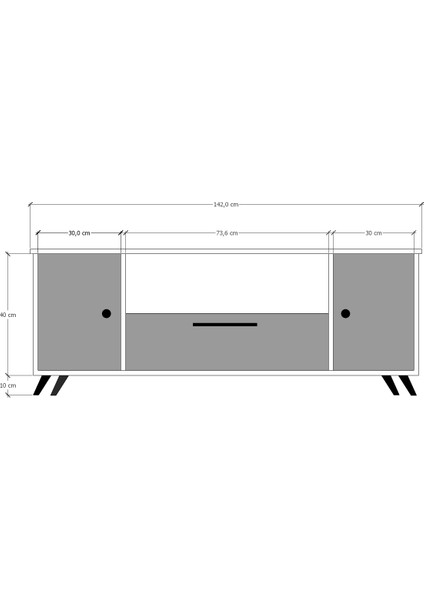 Antrasit - Beyaz Tv Alt Modül