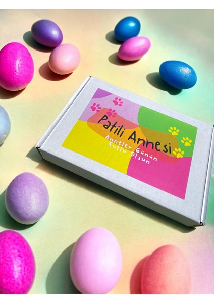 Hediye Paketli, Anneye Hediye, Love Mom Blue, Oval Yaka Tişört Kedi Kıyafeti,elbisesi Anneler Günü, Anneye, Anne modelleri