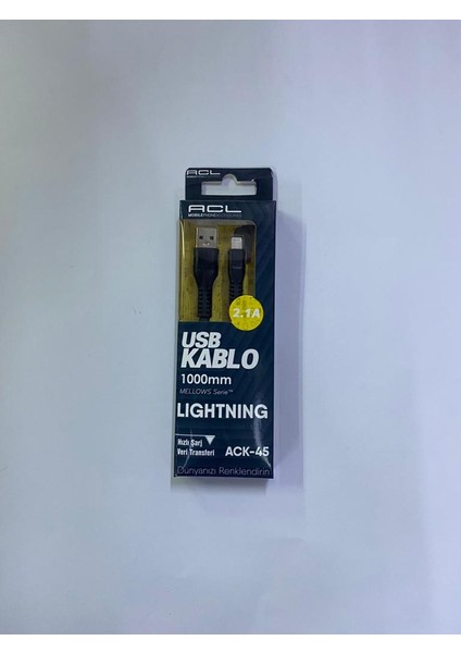 Alex Schoeller Acl Kablo USB Şarj-Veri Lightning 2.1A 5186 ACK45