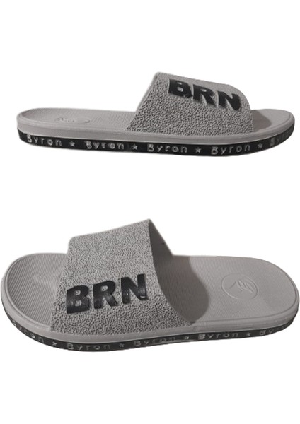 Unisex Brn B050-10 Gri Kaymaz Taban Deniz Plaj Havuz Günlük Yürüyüş Terlik