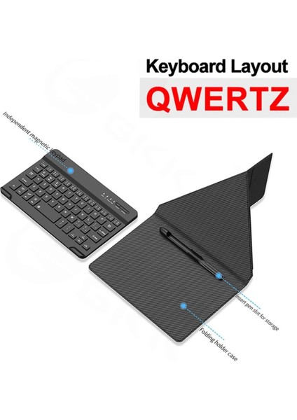 Galaxy Z Fold 4 Kılıf Standlı Bluetooth Klavyeli Kıpta Keyboard Set Kılıf