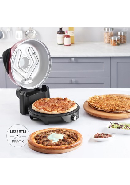 Gastro 10 in 1 Pizza Lahmacun ve Tandır Ekmeği Makinesi Biodiamond Imperaial Red