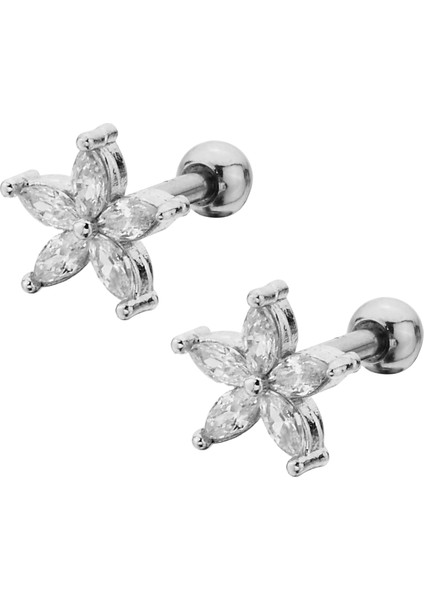 Çelik Çiçek Model Kıkırdak Helix Tragus Piercing(1 Adet)