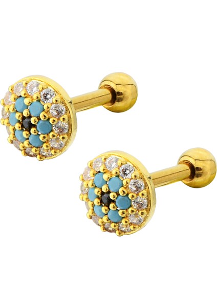 Çelik Nazar Gözlü Kıkırdak Helix Tragus Piercing