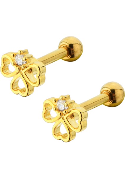 Çelik Yonca Model Kıkırdak Helix Tragus Pierc