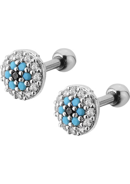 Çelik Nazar Gözlü Kıkırdak Helix Tragus PIERCING(1ADET)