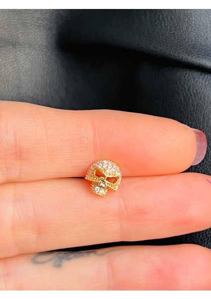 Çelik Kurukafa Tragus Helix PIERCING(1ADET)