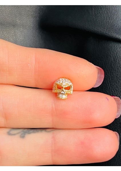 Çelik Kurukafa Tragus Helix PIERCING(1ADET)