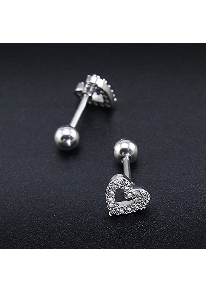 By Dilek Çetin Accessory Çelik Kalp Figürlü Kıkrdak Helix Tragus Piercing (1AD)