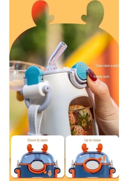 Bee Diller Tritan Pipetli Su Matarası 400ML T4015 Beyaz