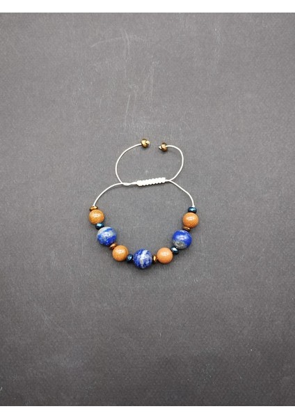 Mavi Doğal Taş Lapis Lazuli Parlak Yıldız Taşı Makrome Doğal Taş Bileklik fırsatları