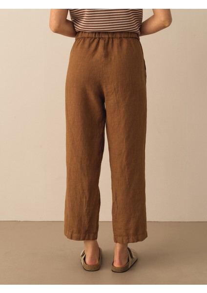 %100 Keten Regular Fit Pantolon